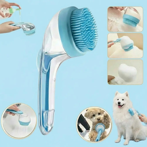 2026 Enhanced 2-in-1 Pet Bath Brush with Integrated Soap Dispenser, Soft Silicone Grooming and Shedding Comb for Dogs and Cats, Gentle Massage Scrubber for Effortless Bathing and Improved Coat Cleanliness