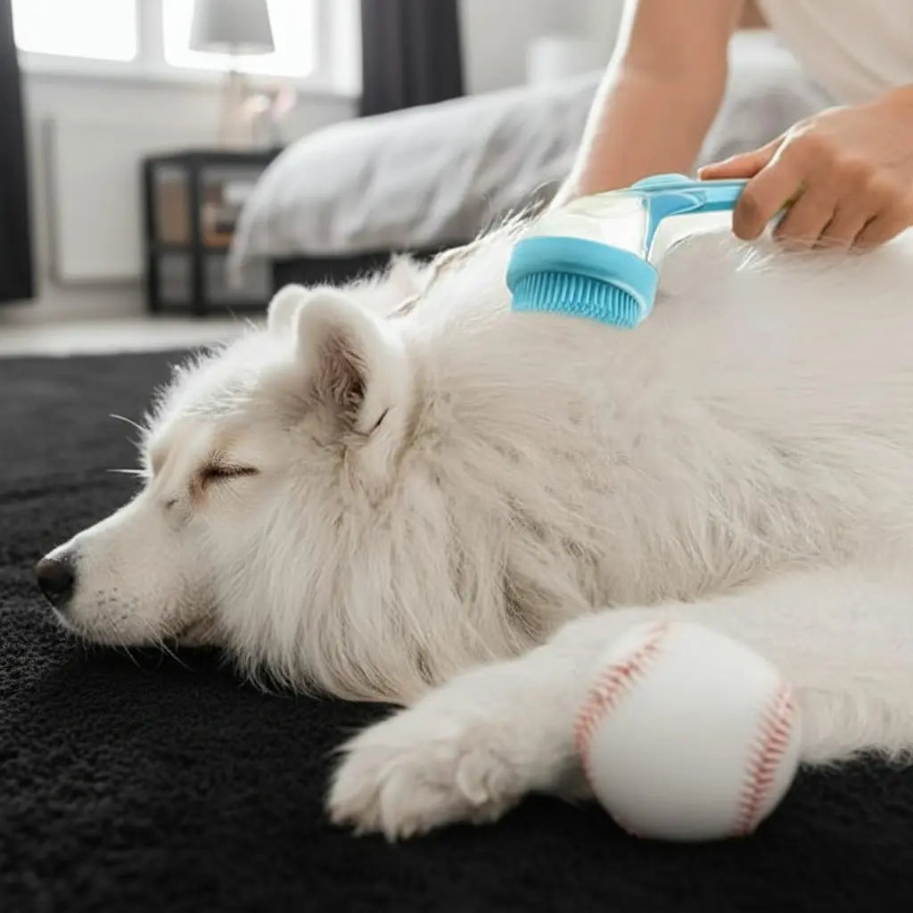 2026 Enhanced 2-in-1 Pet Bath Brush with Integrated Soap Dispenser, Soft Silicone Grooming and Shedding Comb for Dogs and Cats, Gentle Massage Scrubber for Effortless Bathing and Improved Coat Cleanliness