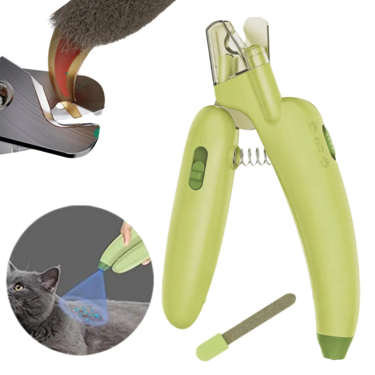 Dog Cat Nail Trimmer with LED Light & UV Lamp