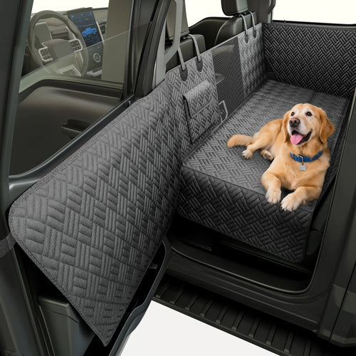 Premium Waterproof Dog Car Seat Cover with Reinforced Base, Supports Up to 400 lbs | Innovative Hammock Style Back Seat Extender for Cars, SUVs, and Full-Size Trucks (Available in Small and Large Sizes)