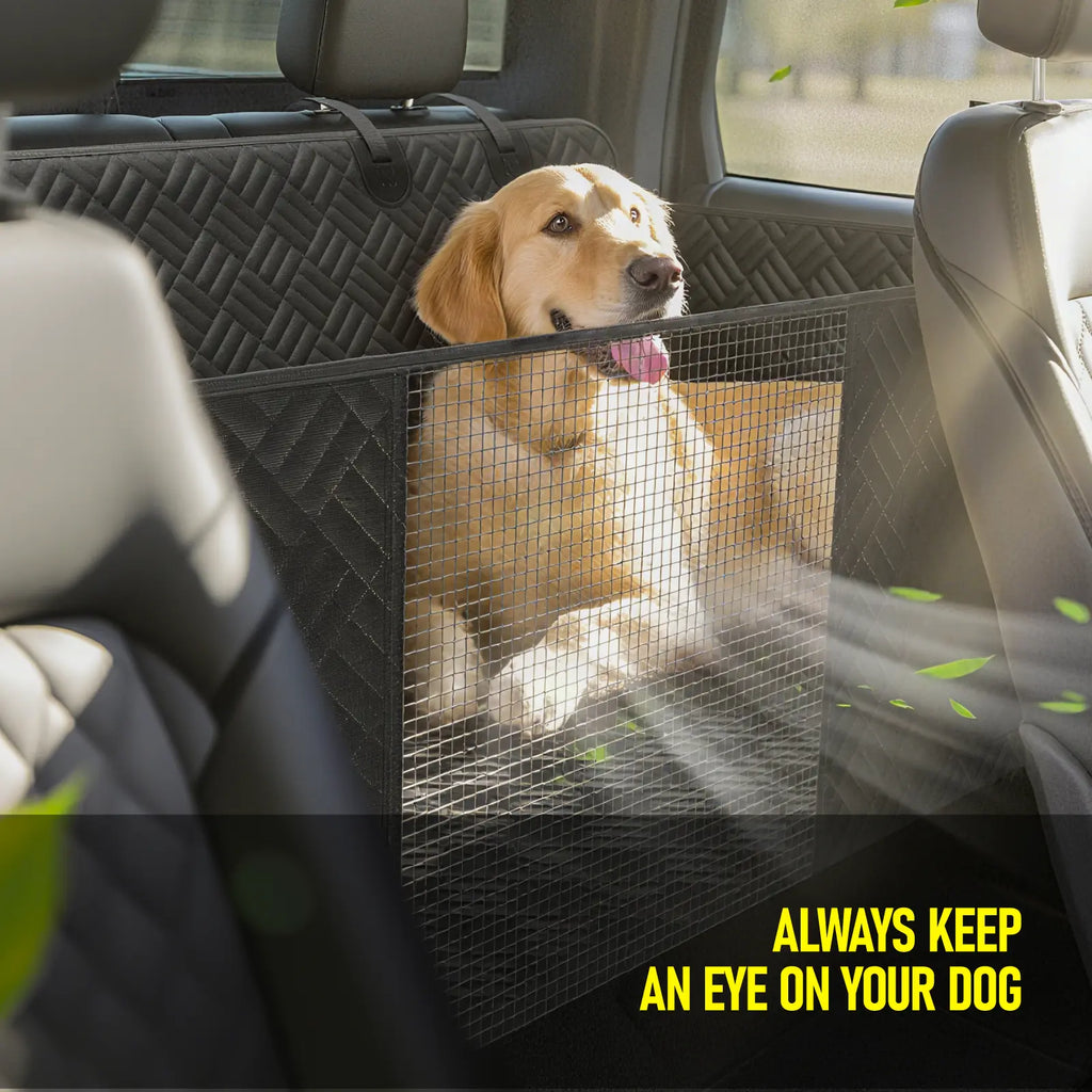 Premium Waterproof Dog Car Seat Cover with Reinforced Base, Supports Up to 400 lbs | Innovative Hammock Style Back Seat Extender for Cars, SUVs, and Full-Size Trucks (Available in Small and Large Sizes)