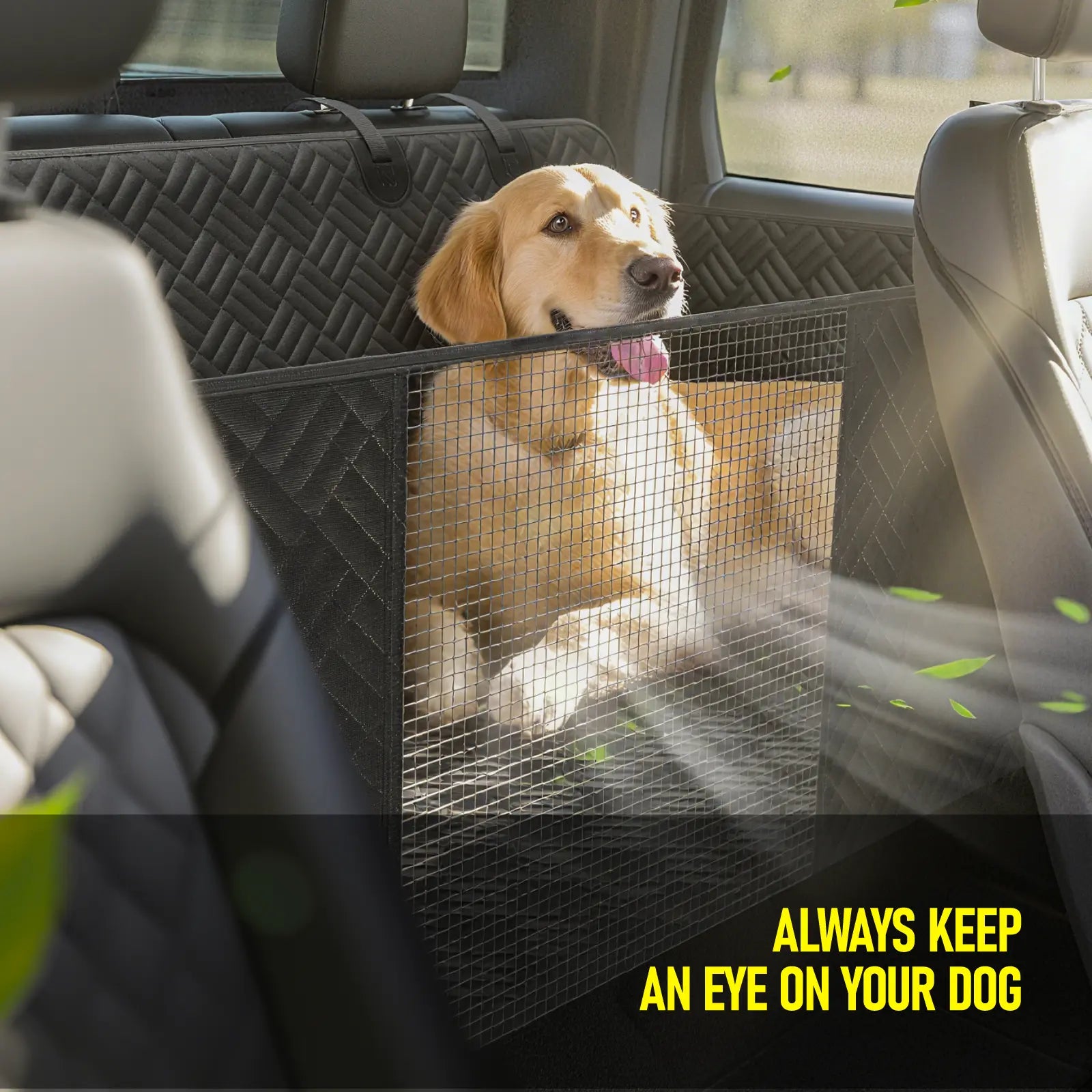 Premium Waterproof Dog Car Seat Cover with Reinforced Base, Supports Up to 400 lbs | Innovative Hammock Style Back Seat Extender for Cars, SUVs, and Full-Size Trucks (Available in Small and Large Sizes)