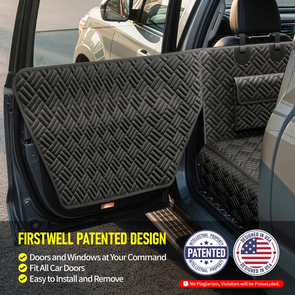 Premium Waterproof Dog Car Seat Cover with Reinforced Base, Supports Up to 400 lbs | Innovative Hammock Style Back Seat Extender for Cars, SUVs, and Full-Size Trucks (Available in Small and Large Sizes)